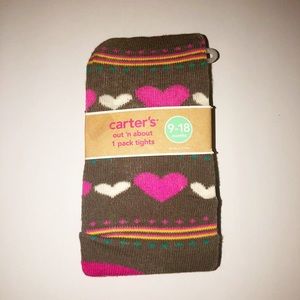 9-18 Months Heavyweight Tights Hearts NEW Carters